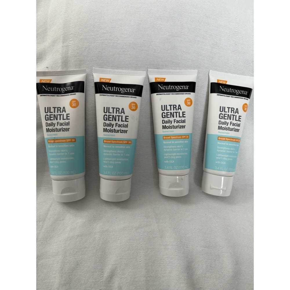 NEW Neutrogena Ultra Gentle SPF 30 Daily Moisturizer 3.4 fl oz each 4 PACKS - Picture 1 of 4